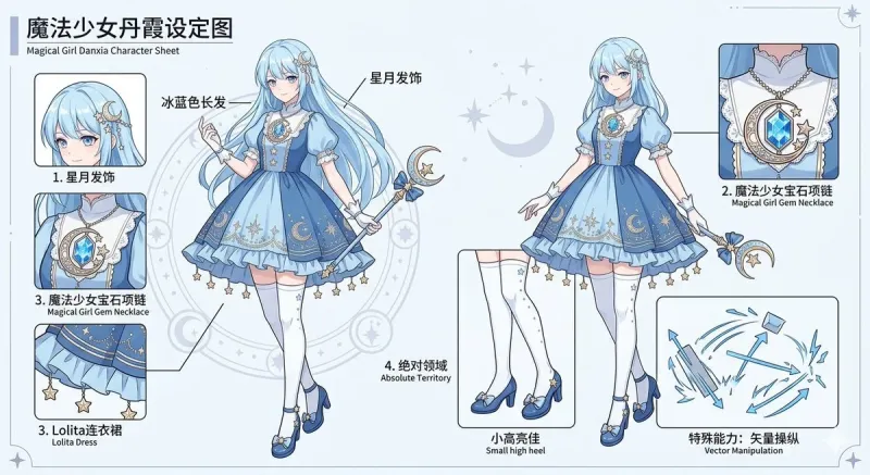 魔法少女丹霞角色设定图