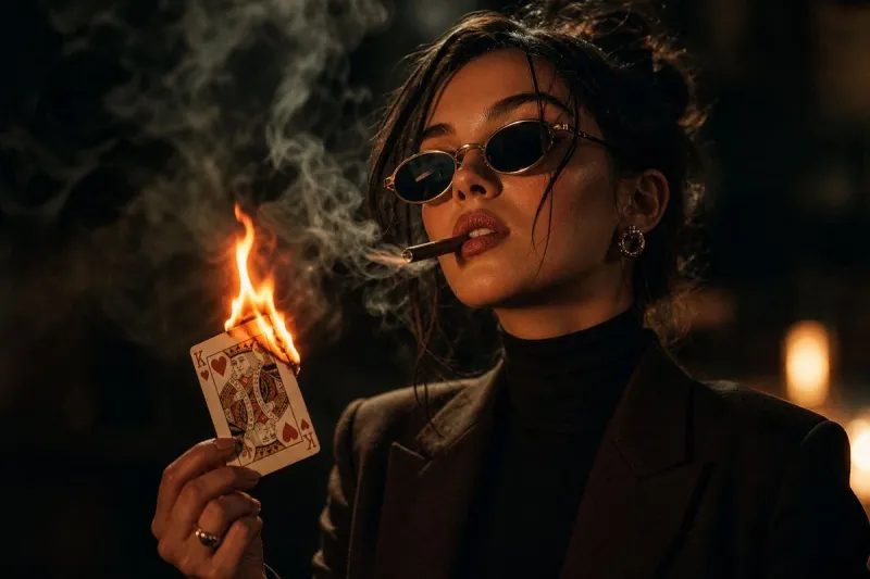 电影感暗黑风格女性肖像